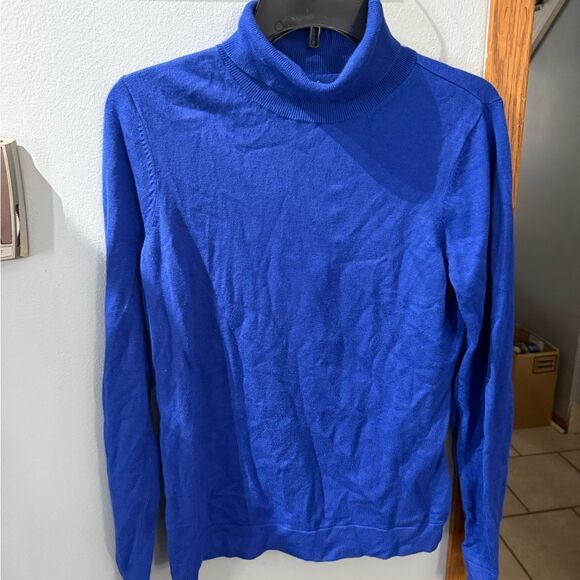 Worthington Royal Blue Turtlneck Pullover Ribbed Sweater Women's L Vintage - Picture 5 of 5